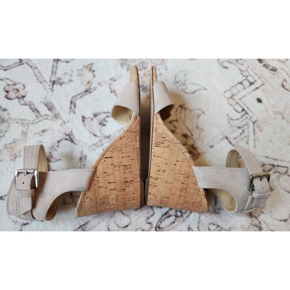 Sam Edelman Women's Sz. 8M Willow Taupe Wedge Ankle Strap Sandals - Picture 5 of 7